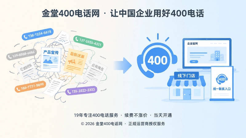 多号码混乱与统一400电话联系入口的对比插图